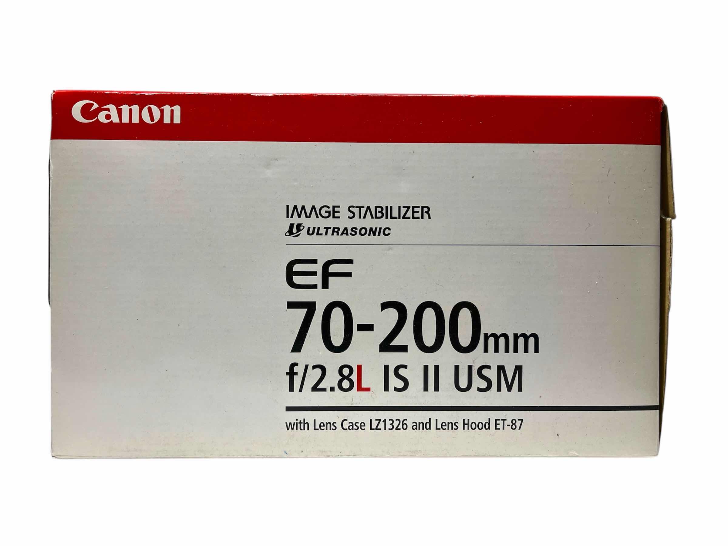 Photo 7 of CANON ULTRASONIC IMAGE STABILIZER EF 70-200MM F/2.8L IS II USM CAMERA LENS W CANON HOOD MODEL ET-87
