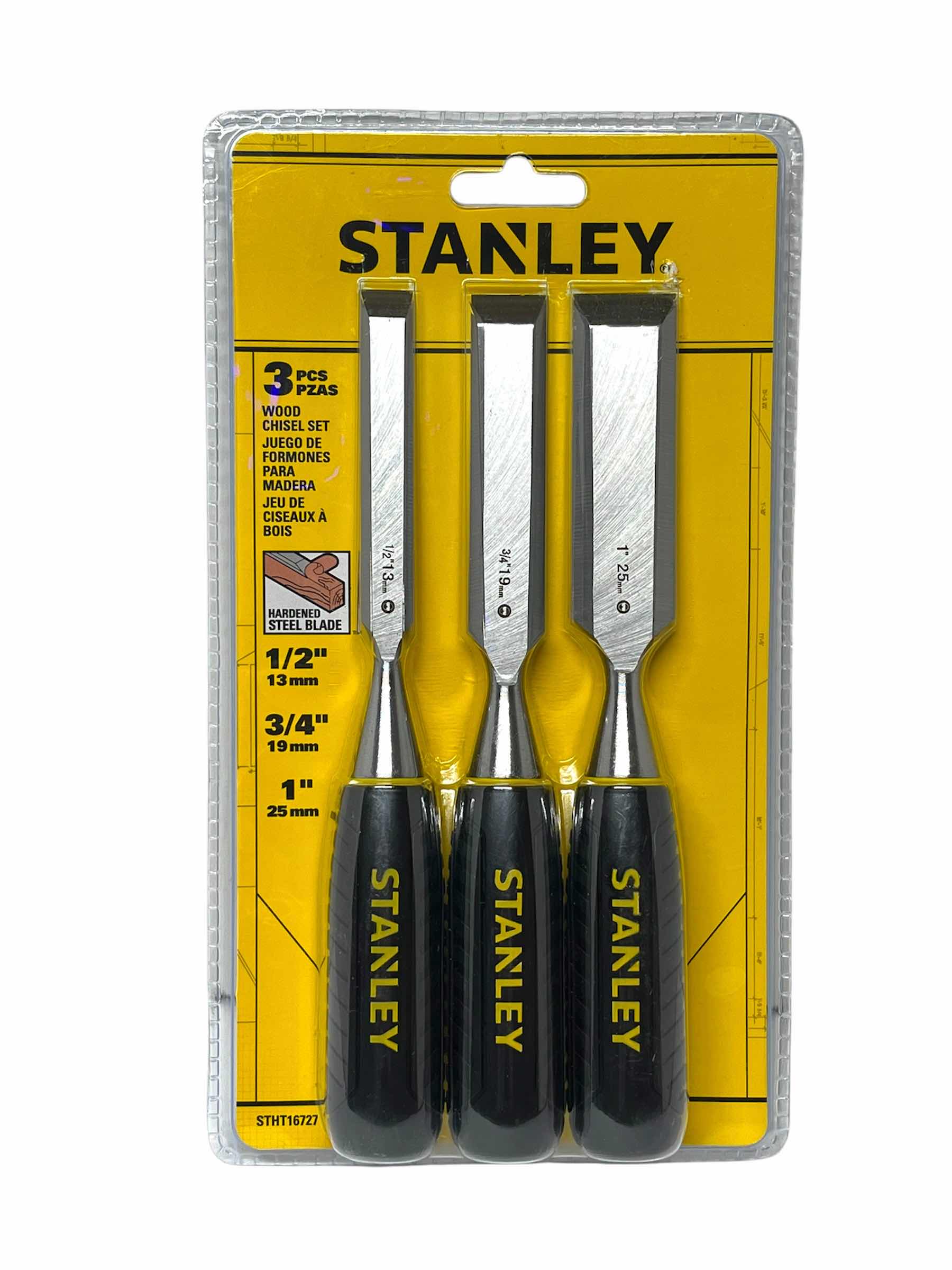 Photo 1 of NEW STANLEY 3PC WOOD CHISEL SET