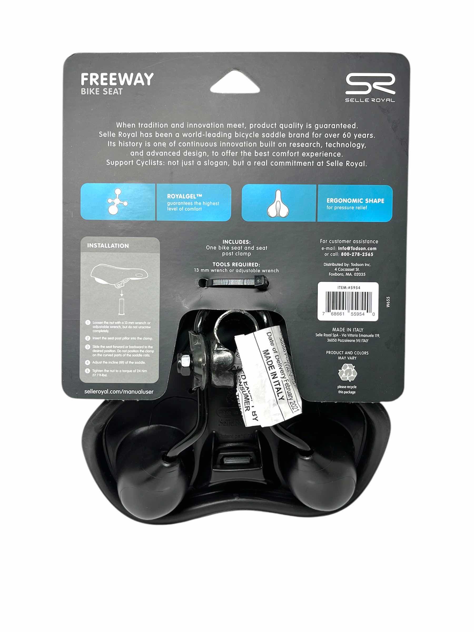 Photo 2 of SELLE ROYAL FREEWAY ROYAL GEL ADULT SIZE BICYCLE SEAT