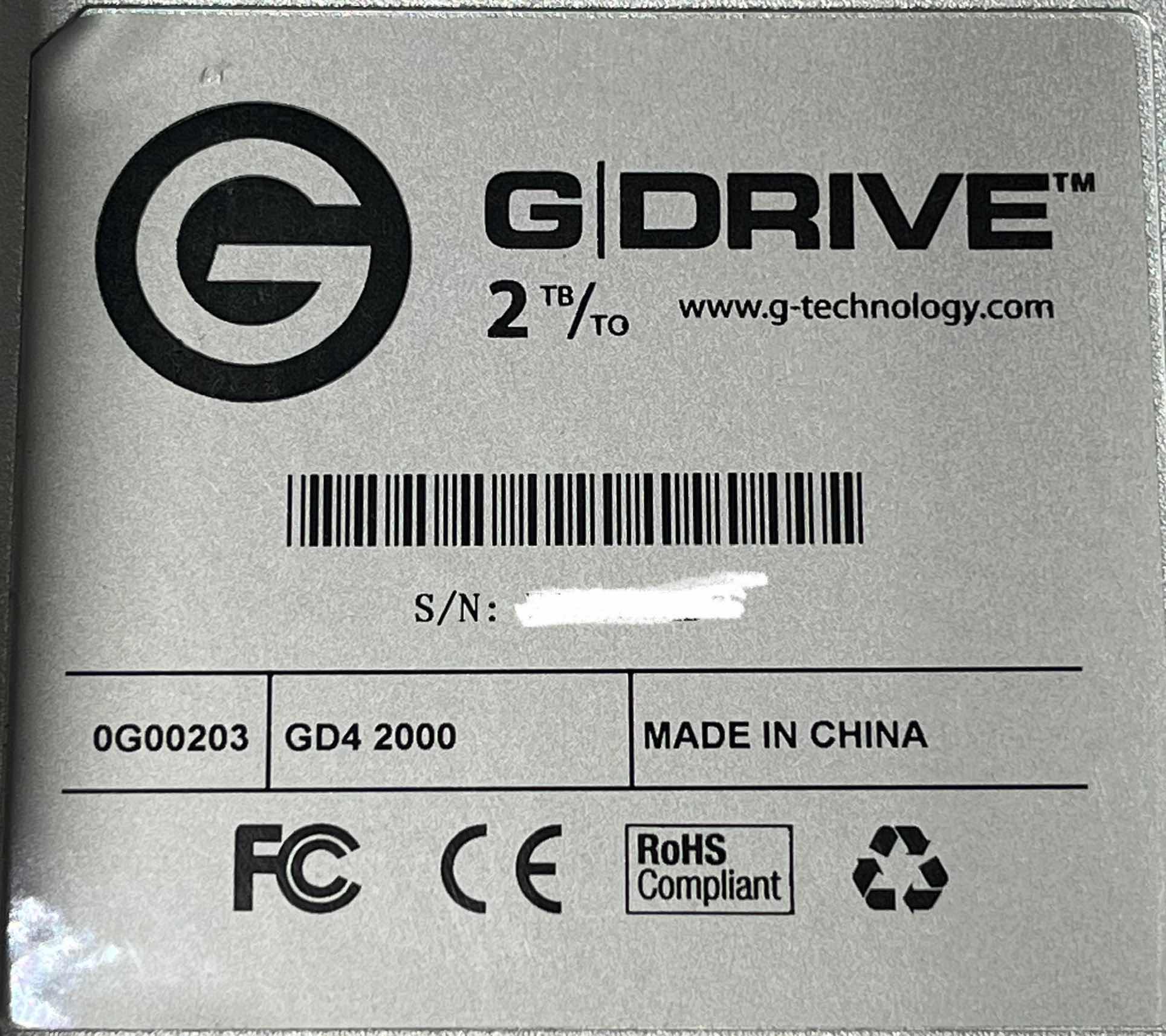 Photo 1 of HITACHI G-TECH G-DRIVE 2TB PRO EXTERNAL HARD DRIVE