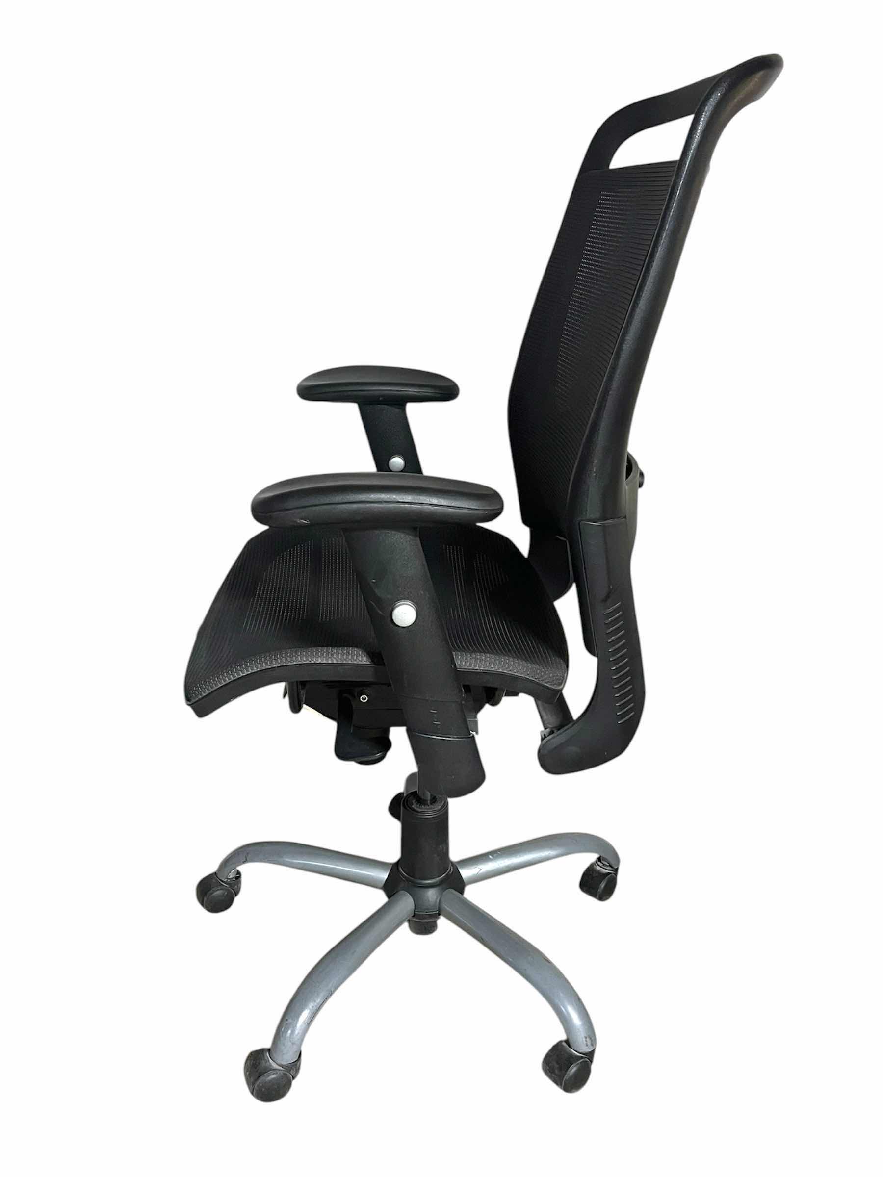 Photo 1 of MERRYFAIR FULKRUM BLACK MESH ROLLING OFFICE CHAIR 27” X 25” H48”