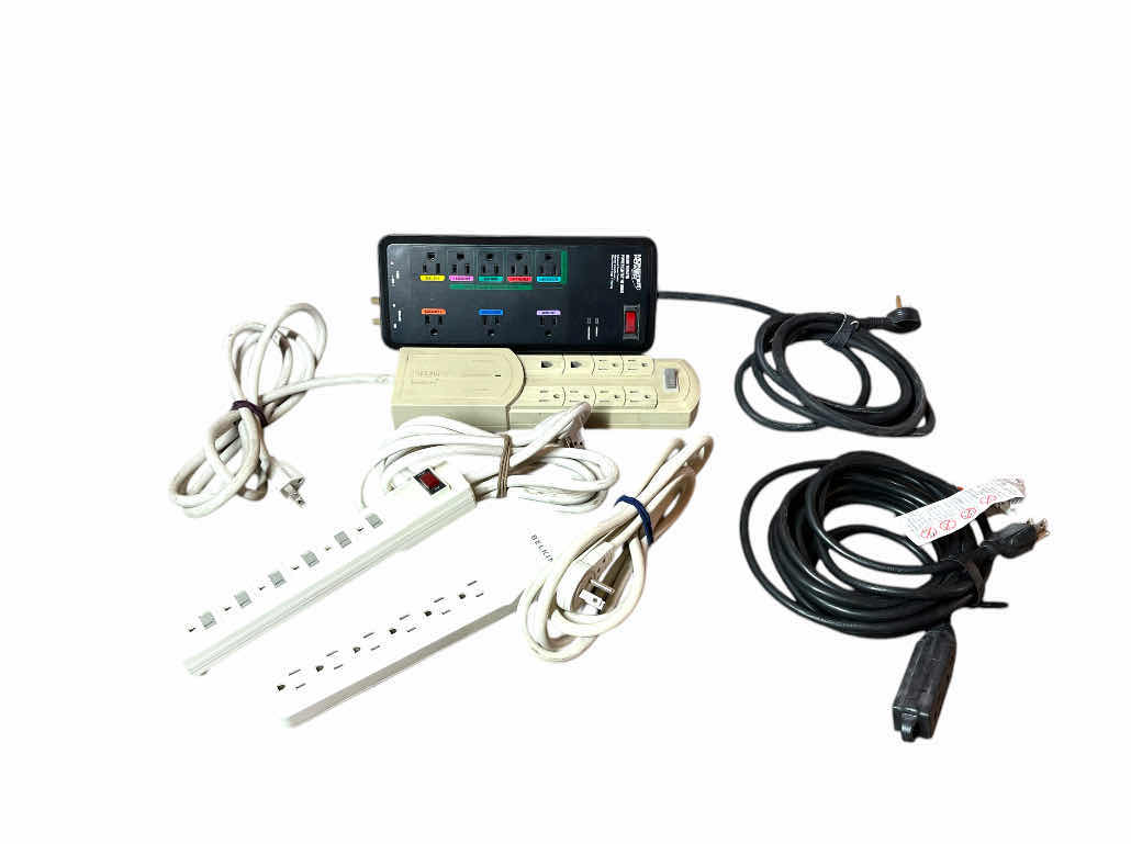 Photo 1 of MULTIPURPOSE POWER STRIPS (4) W HOUSEHOLD EXTENSION CORD