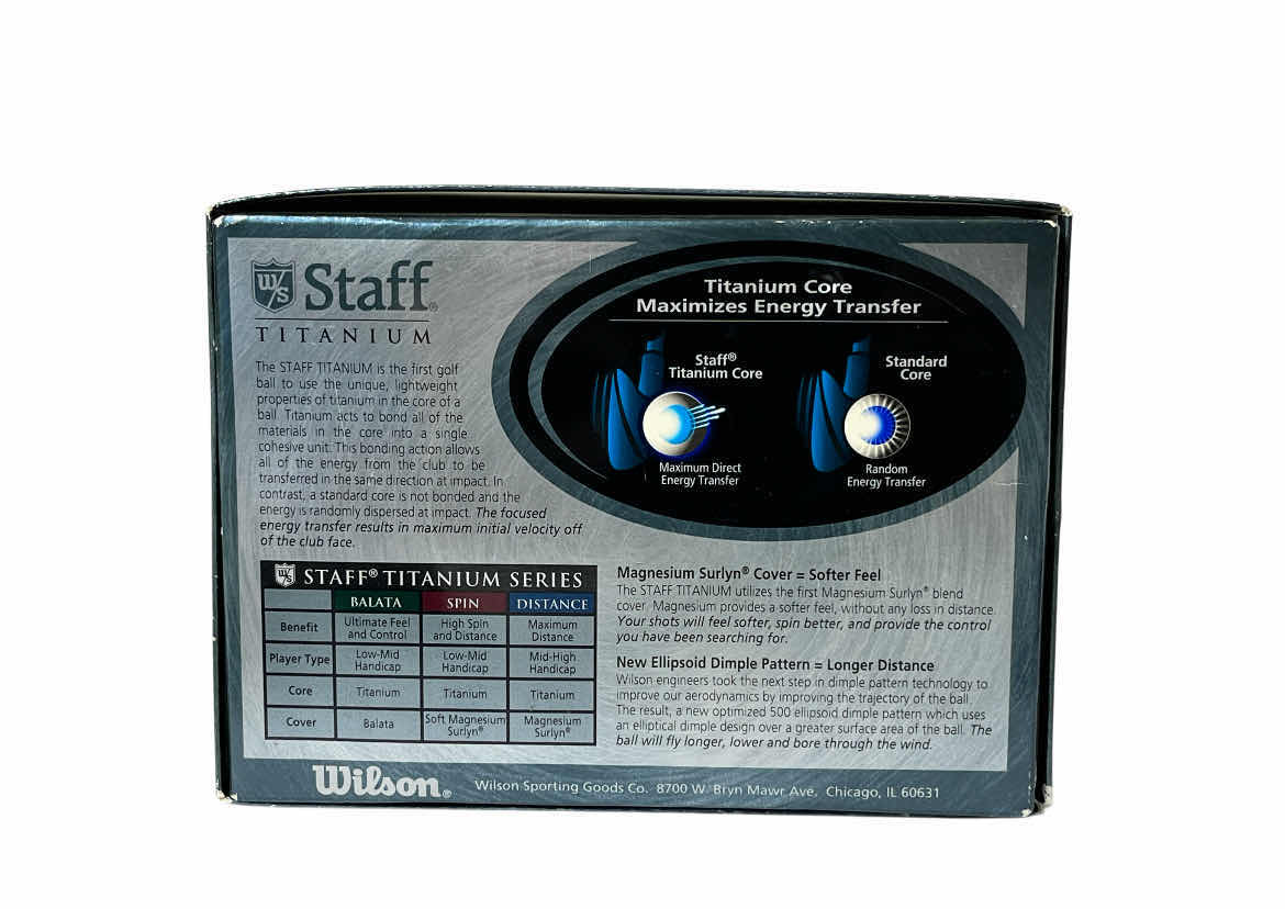 Photo 3 of NEW WILSON STAFF TITANIUM CORE GOLF BALLS (4 3-PACKS)