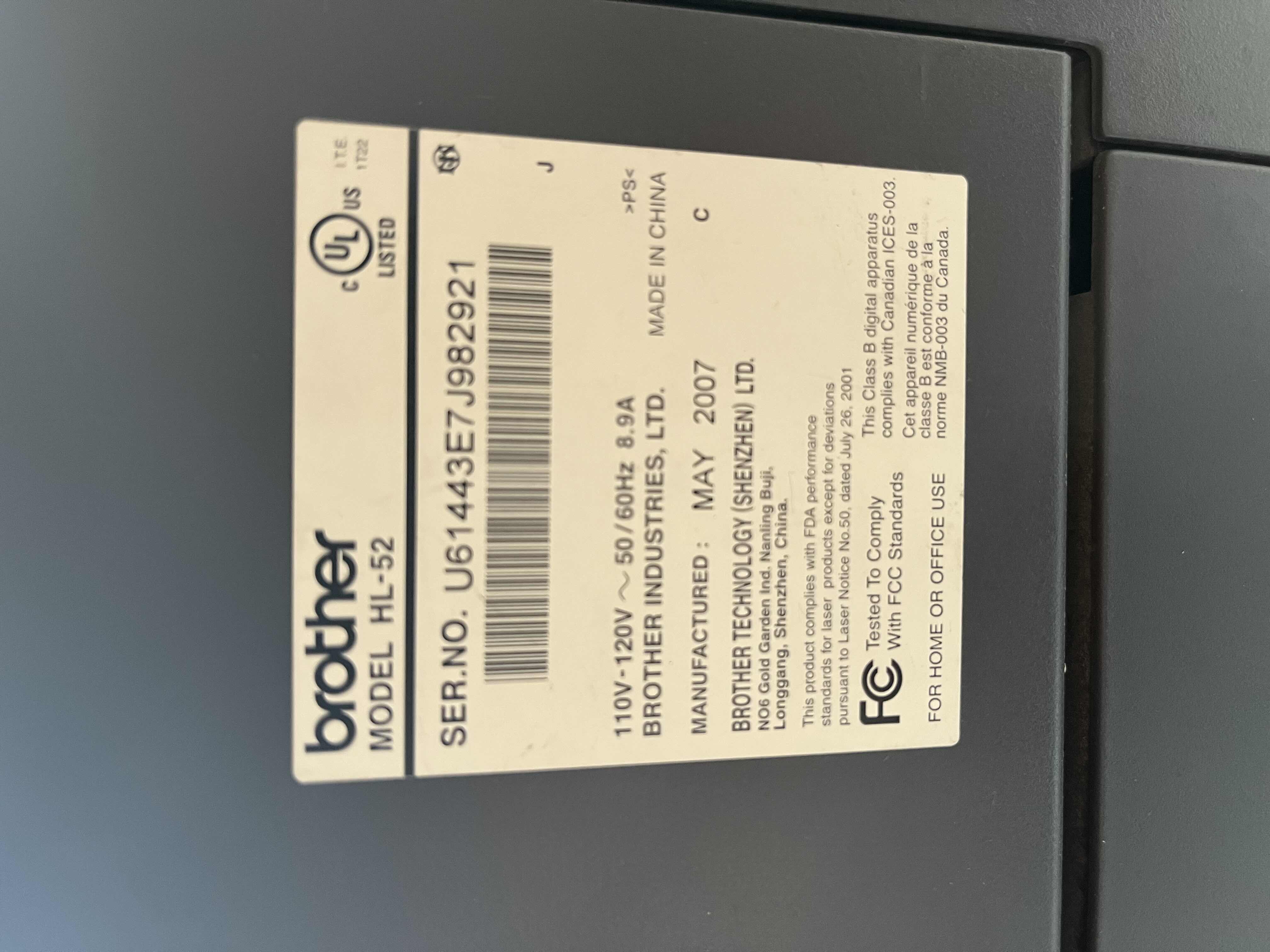 Photo 1 of BROTHER LASER PRINTER MODEL HL-5240