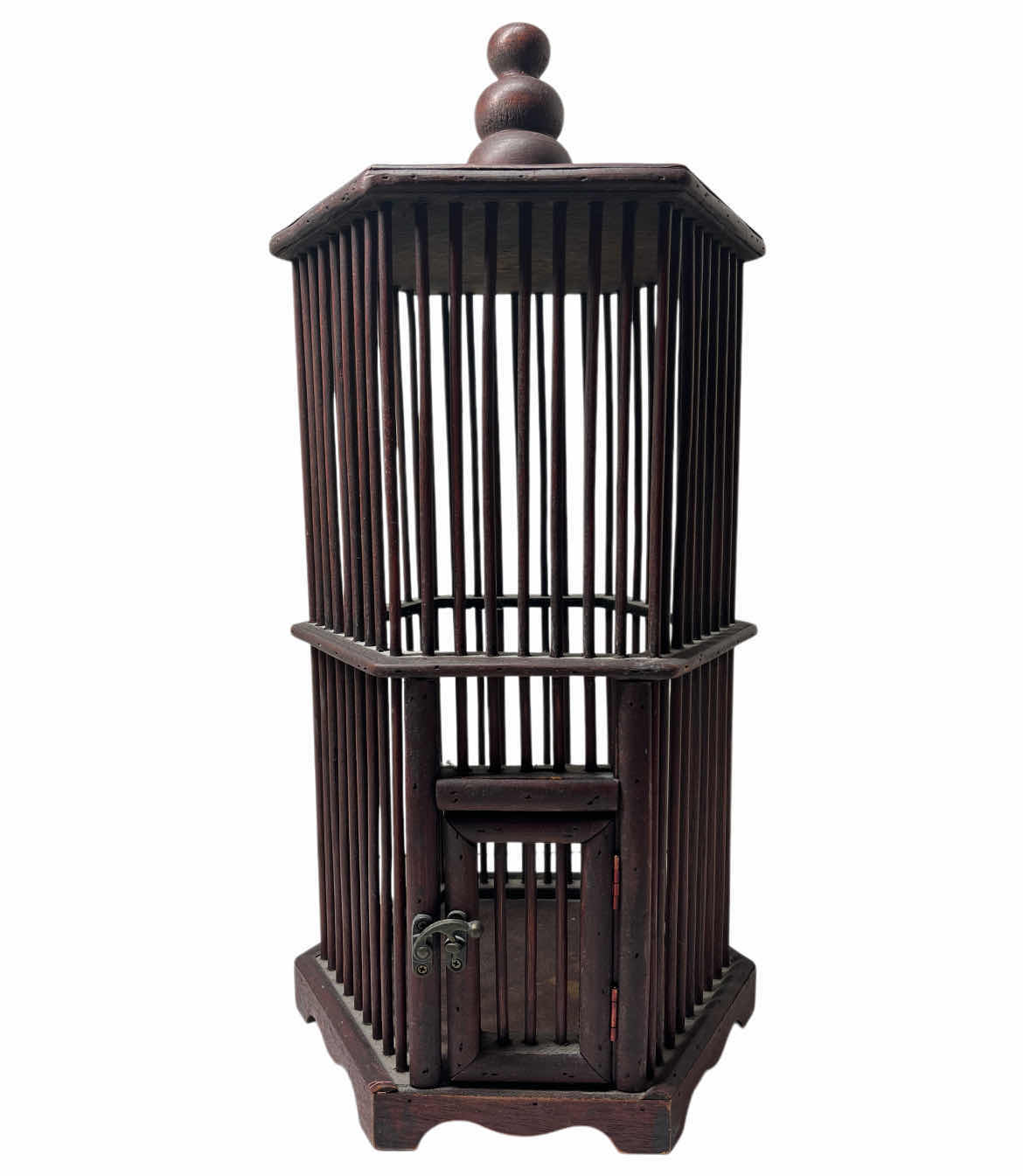 Photo 1 of DISTRESSED WOOD HEXAGON BIRD CAGE 10” X 21”