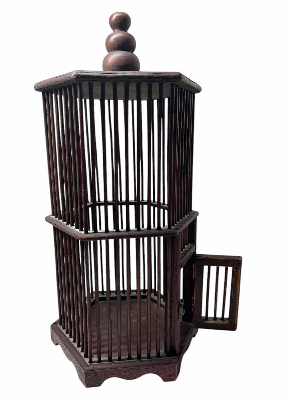 Photo 1 of DISTRESSED WOOD HEXAGON BIRD CAGE 10” X 21”