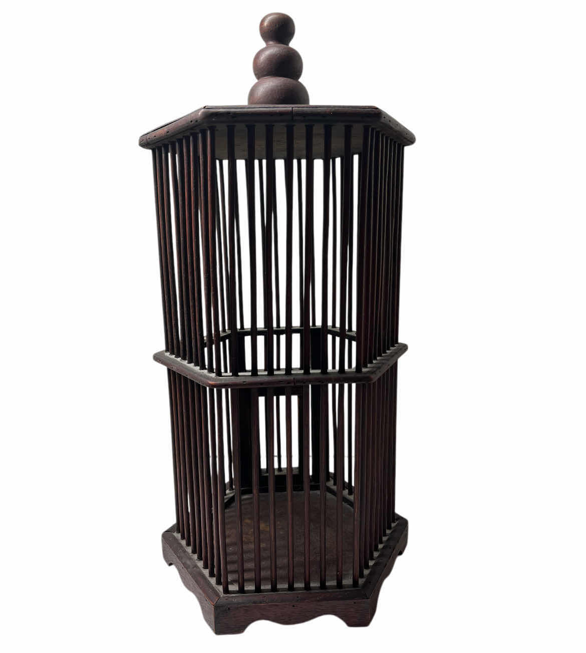 Photo 1 of DISTRESSED WOOD HEXAGON BIRD CAGE 10” X 21”