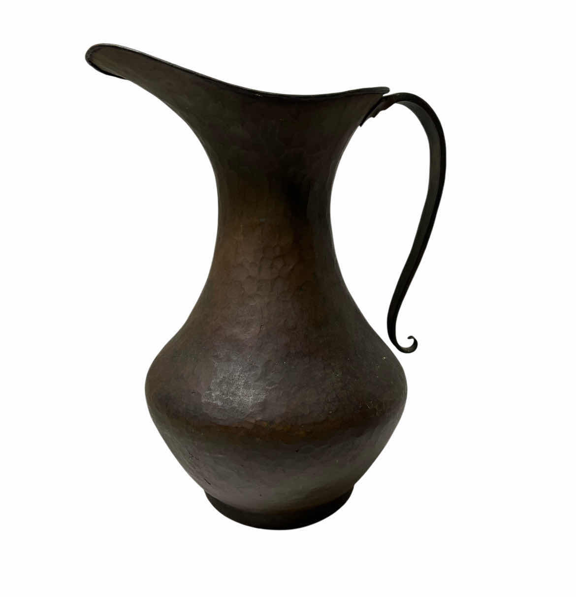 Photo 1 of ANTIQUE HAMMERED COPPER PITCHER 9” X 7” H12”