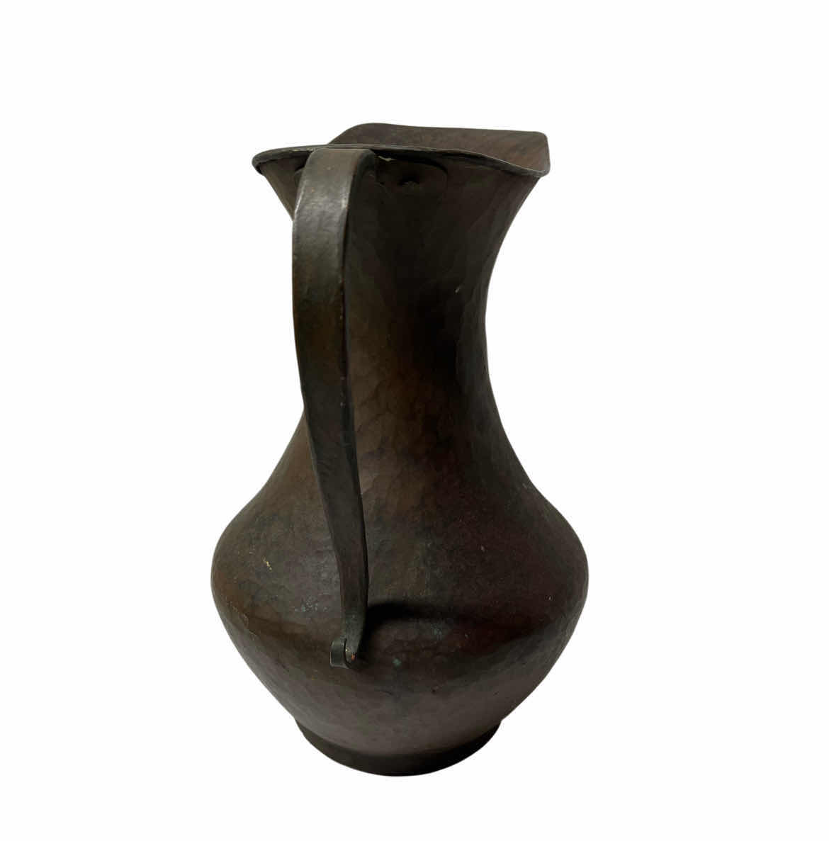 Photo 1 of ANTIQUE HAMMERED COPPER PITCHER 9” X 7” H12”