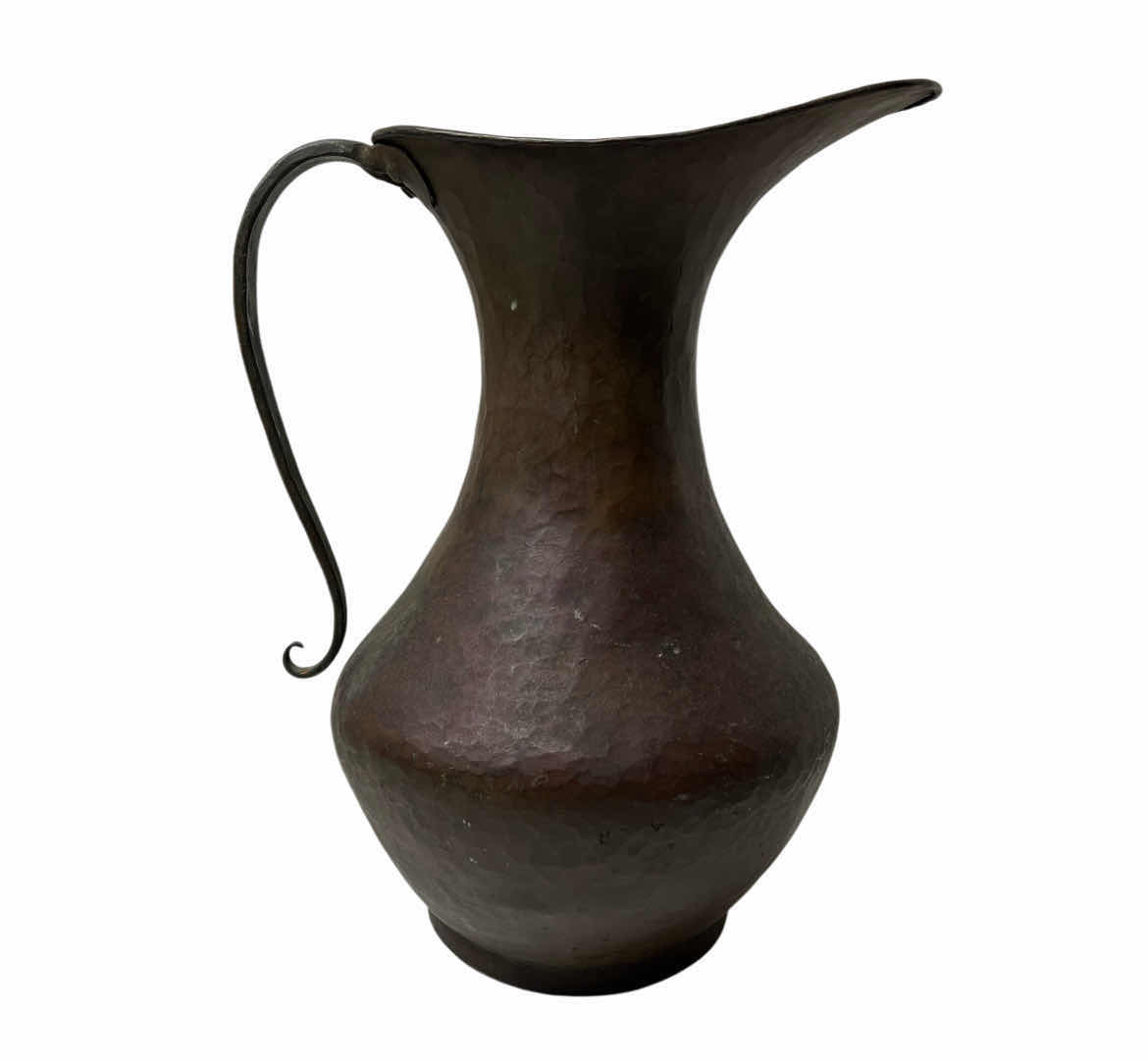 Photo 1 of ANTIQUE HAMMERED COPPER PITCHER 9” X 7” H12”