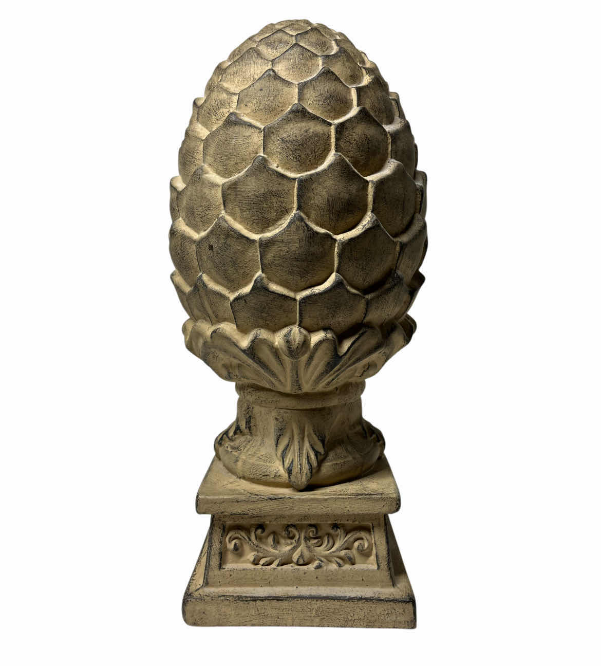 Photo 1 of AGED FINISH ARTICHOKE CERAMIC SCULPTURE DECOR 5.25” X 14”