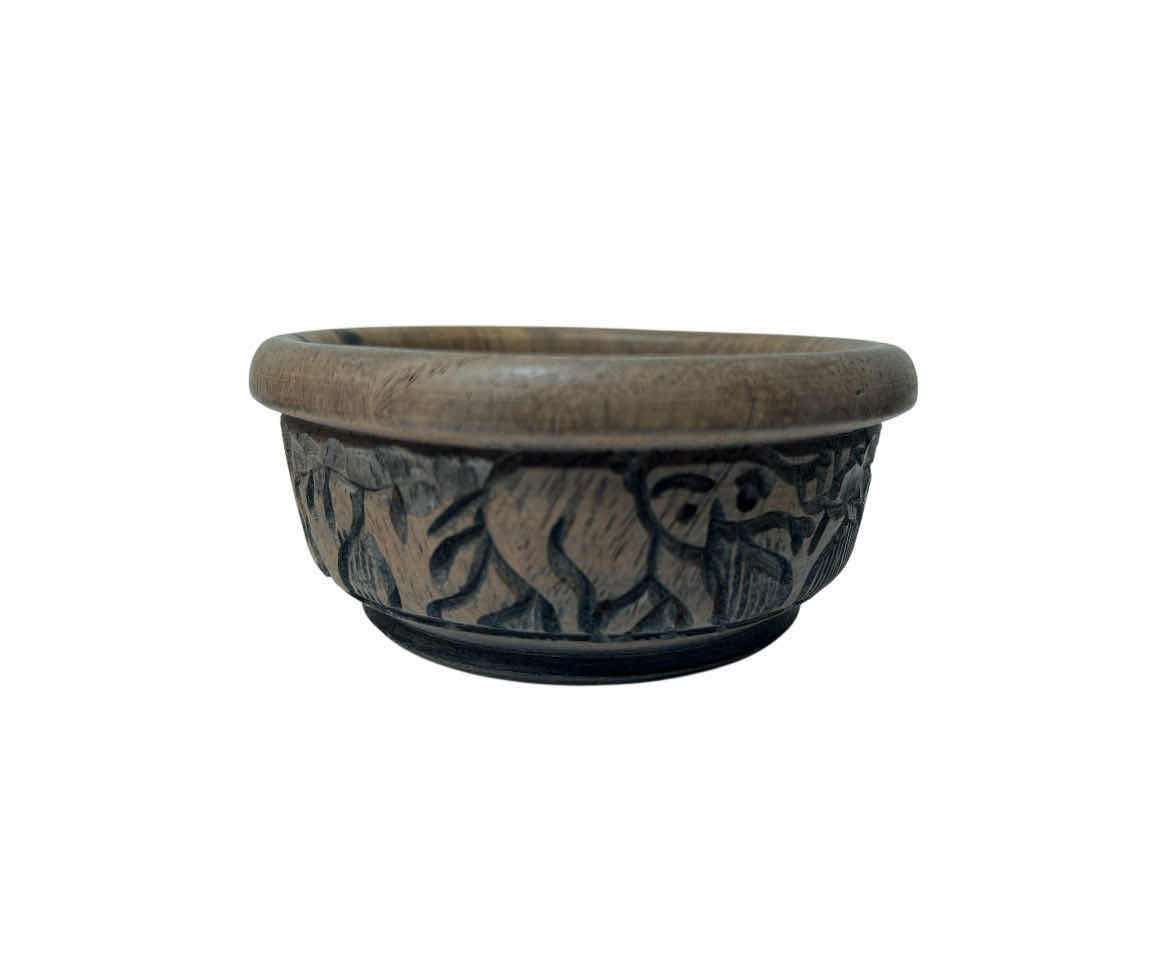 Photo 7 of AFRICAN SAFARI HAND CARVED EBONY WOOD BOWLS (3) 7” X 2.5”/6” X 2.5”/4.25” X 2”