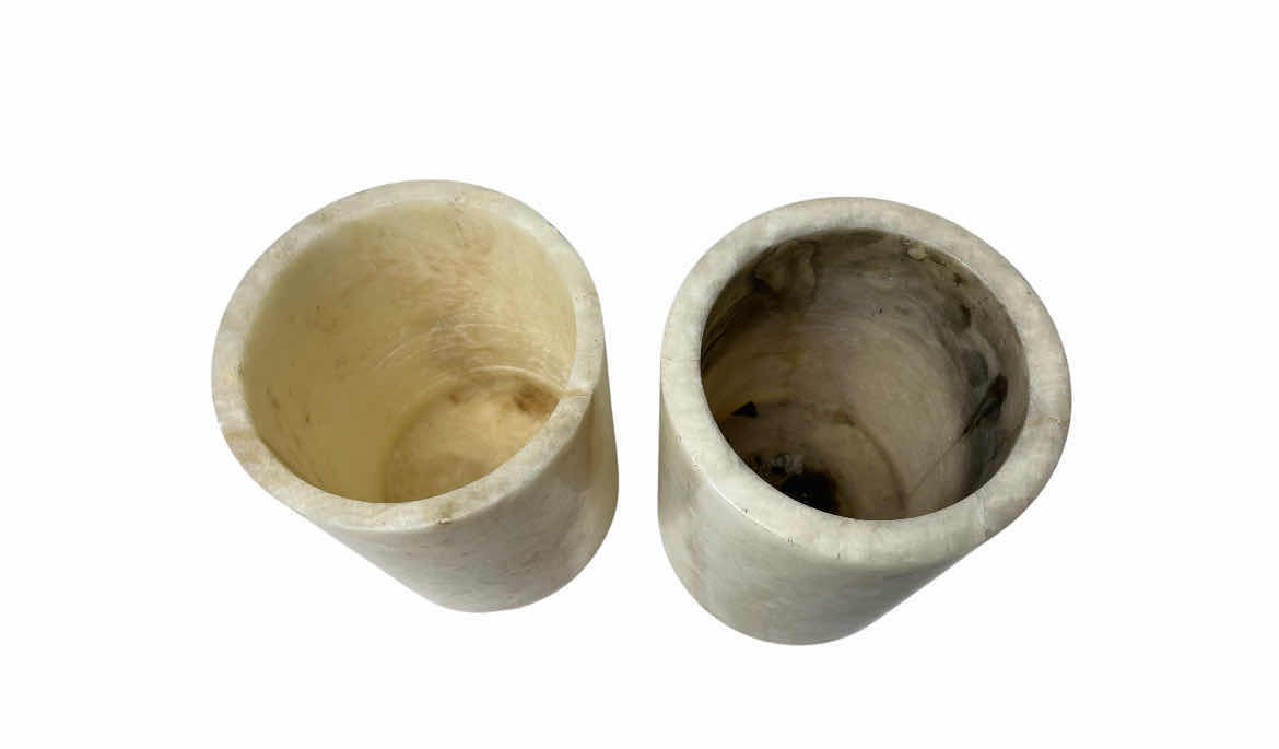 Photo 1 of POLISHED STONE CANDLE HOLDERS (2) 6” X 8”