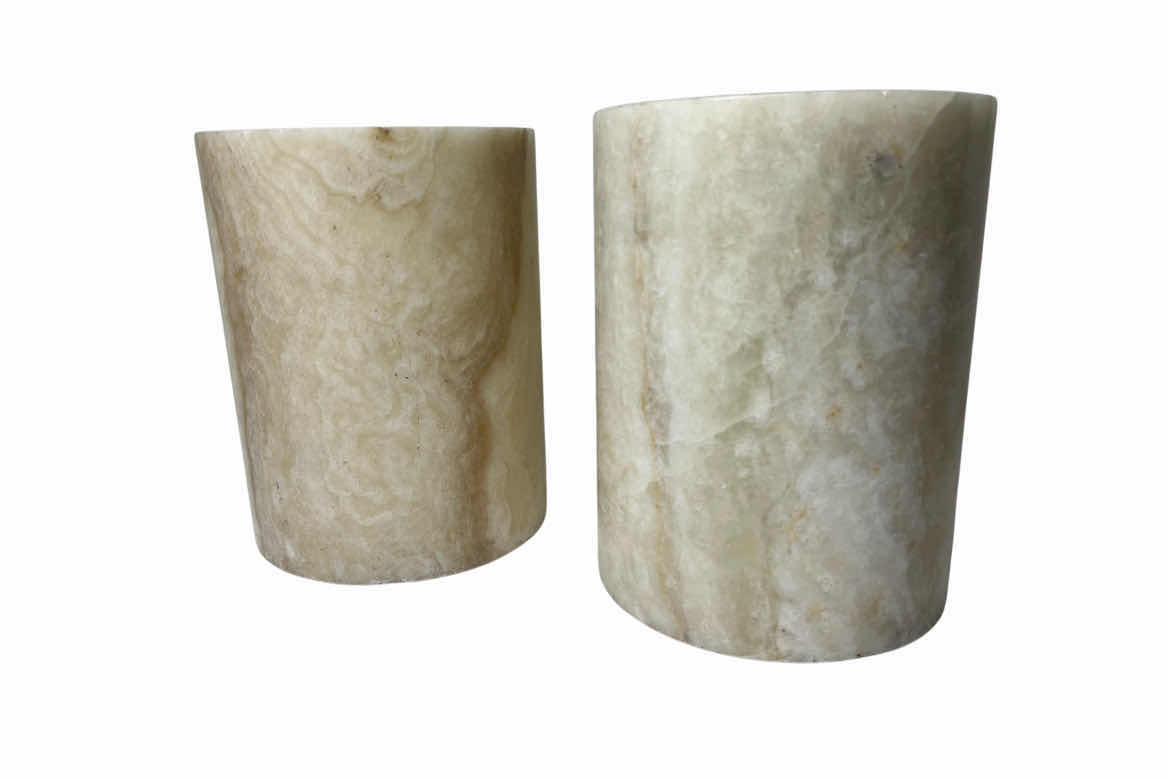 Photo 1 of POLISHED STONE CANDLE HOLDERS (2) 6” X 8”