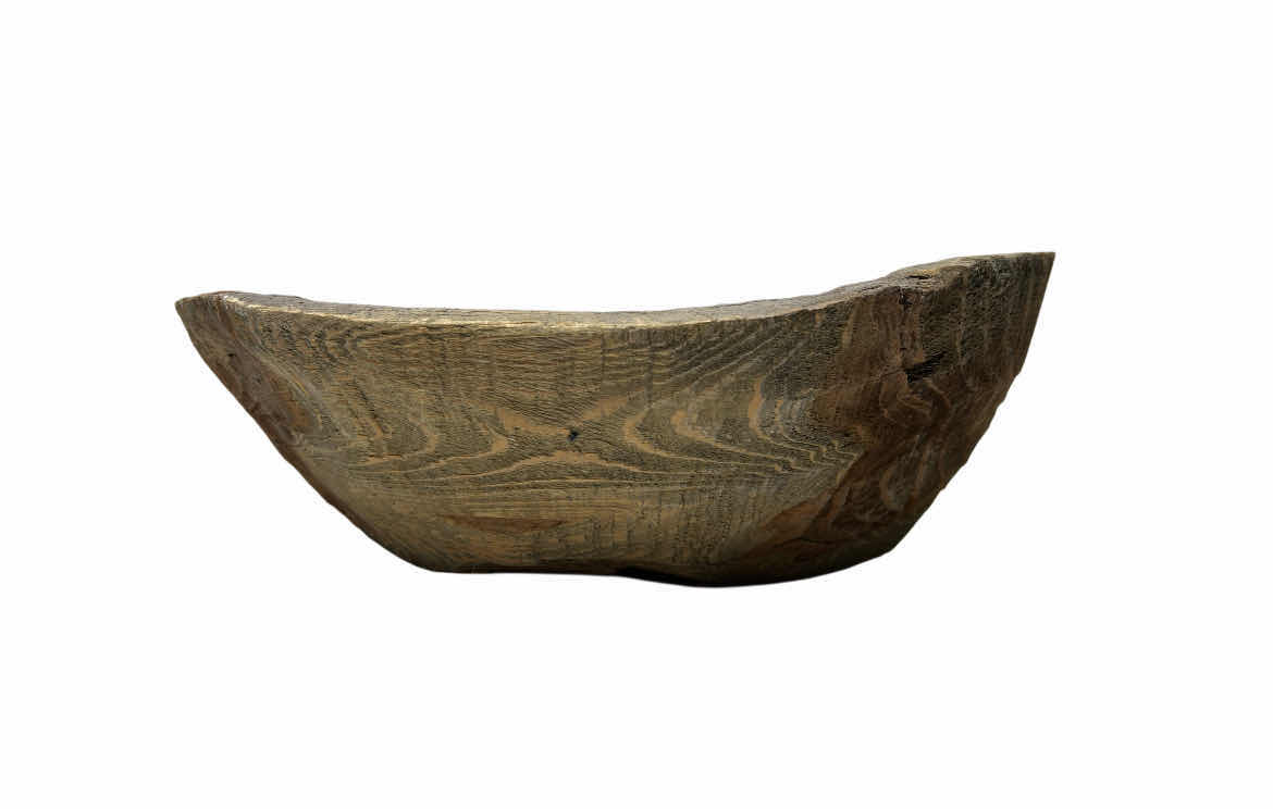 Photo 1 of DRIFTWOOD HAND CARVED BOWL 12.5” X 10.5” H4.5” W RIVER ROCKS
