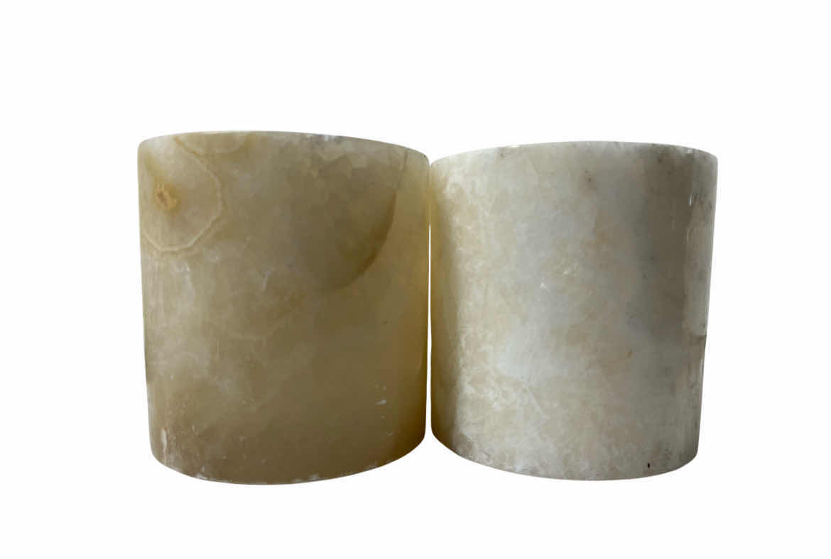 Photo 1 of POLISHED STONE CANDLE HOLDERS 3” X 3.5” (2) 3” X 5.5” (3)