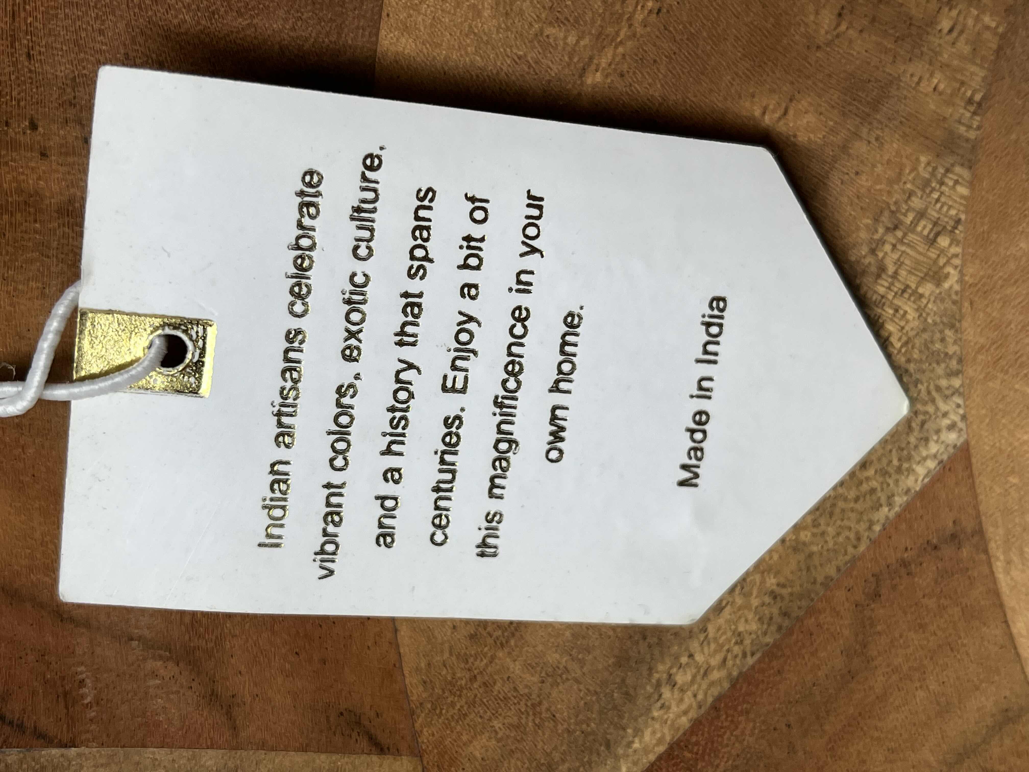 Photo 1 of NEW INDIAN MADE ARTISAN IRON HANDLE WOOD SERVING BOWL 12” X 4”