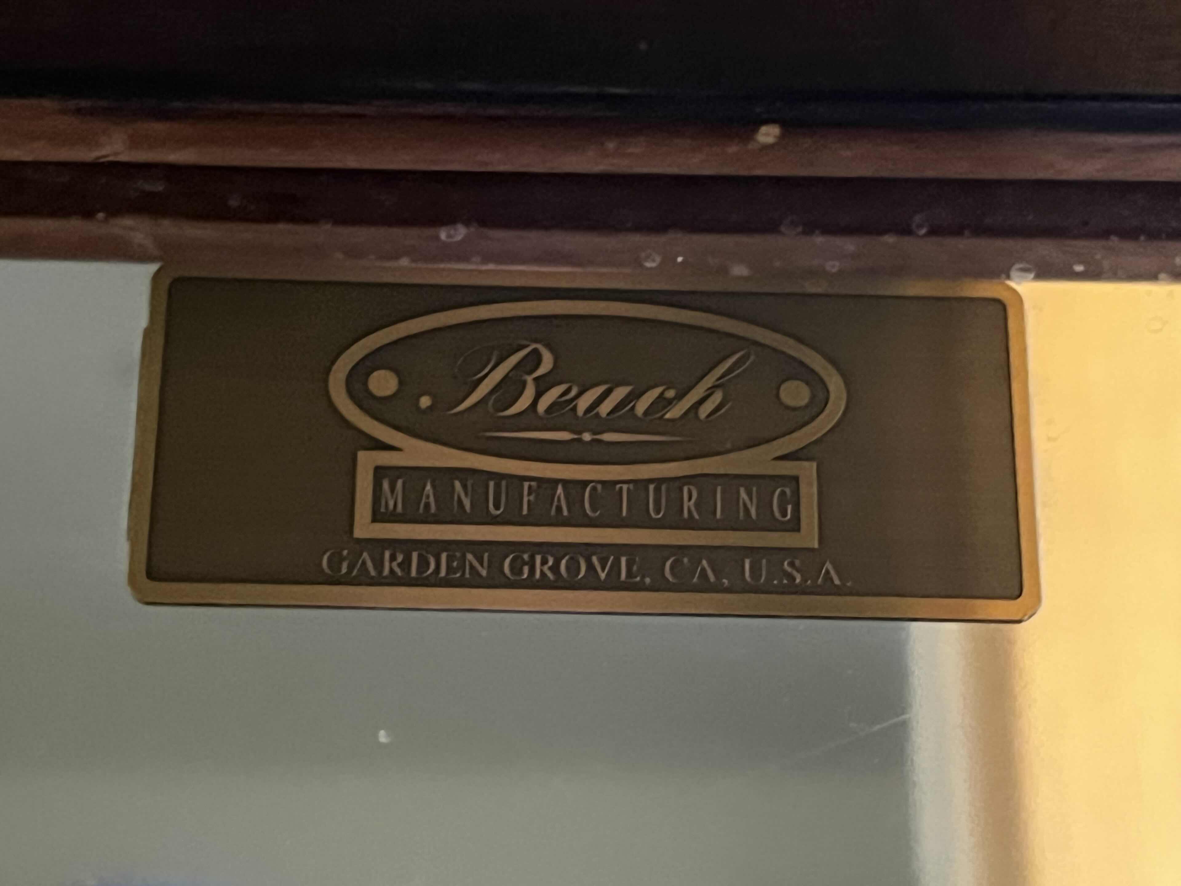 Photo 8 of BEACH MANUFACTURING MILLENNIUM SERIES CHROME FINISH BASE WOOD TRIM POOL TABLE W POOL BALLS, RACK & FELT BRUSH (READ NOTES)