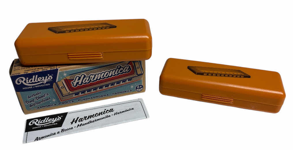 Photo 1 of 2-PACK RIDLEY’S HOUSE OF NOVELTIES HARMONICA (1 NEW IN BOX, 1 OUT OF BOX)