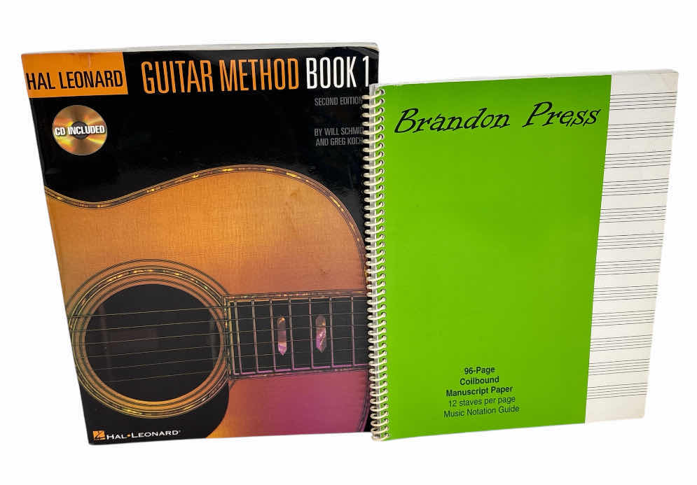 Photo 1 of HAL LEONARD GUITAR METHOD, BOOK 1 & CD INCLUDED (2ND EDITION) & BRANDON PRESS 96-PAGE STANDARD WIREBOUND MANUSCRIPT PAPER