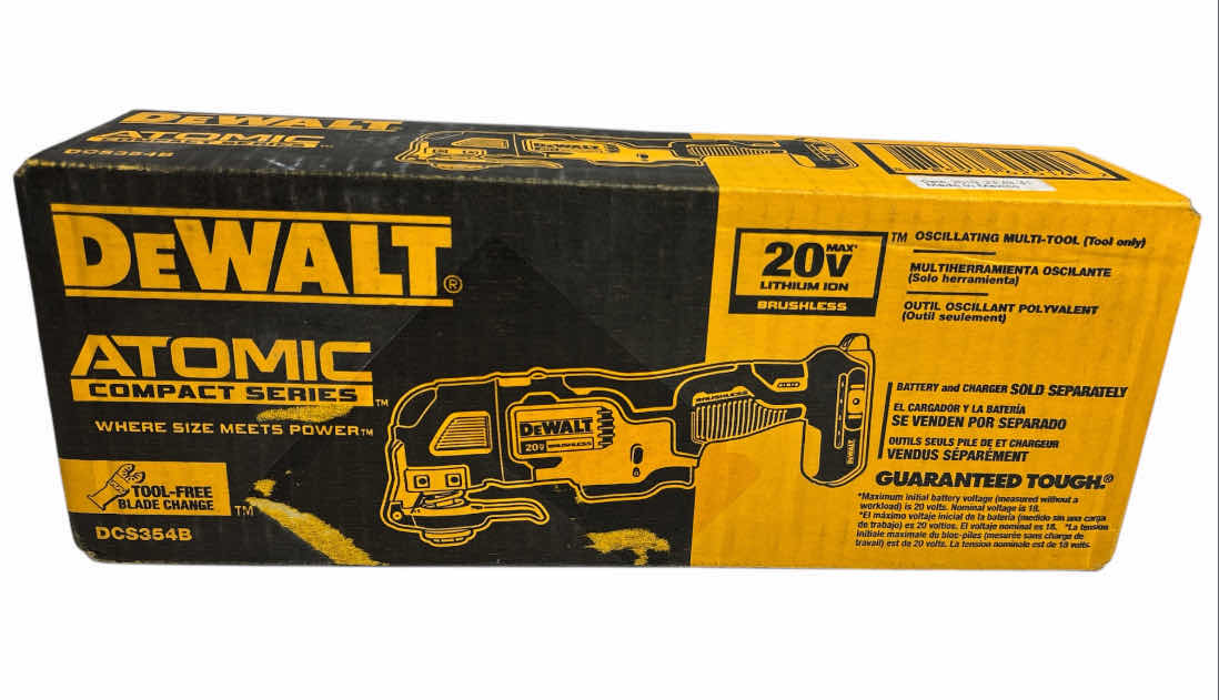 Photo 1 of NEW DEWALT ATOMIC COMPACT SERIES 20V MAX CORDLESS BRUSHLESS OSCILLATING MULTI-TOOL (DCS354B, TOOL ONLY)