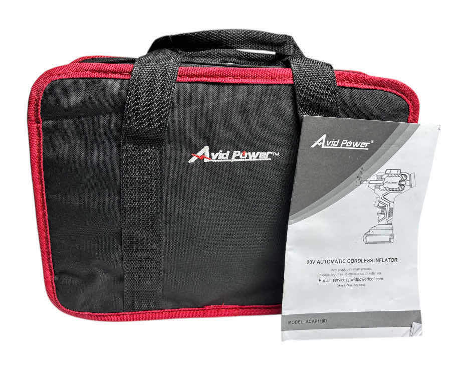 Photo 1 of NEW AVID POWER 20V AUTOMATIC CORDLESS TIRE INFLATOR W CARRYING BAG (MODEL: ACAP110D)