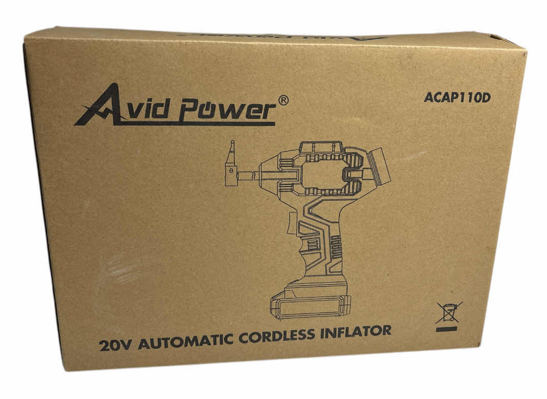 Photo 1 of NEW AVID POWER 20V AUTOMATIC CORDLESS TIRE INFLATOR W CARRYING BAG (MODEL: ACAP110D)