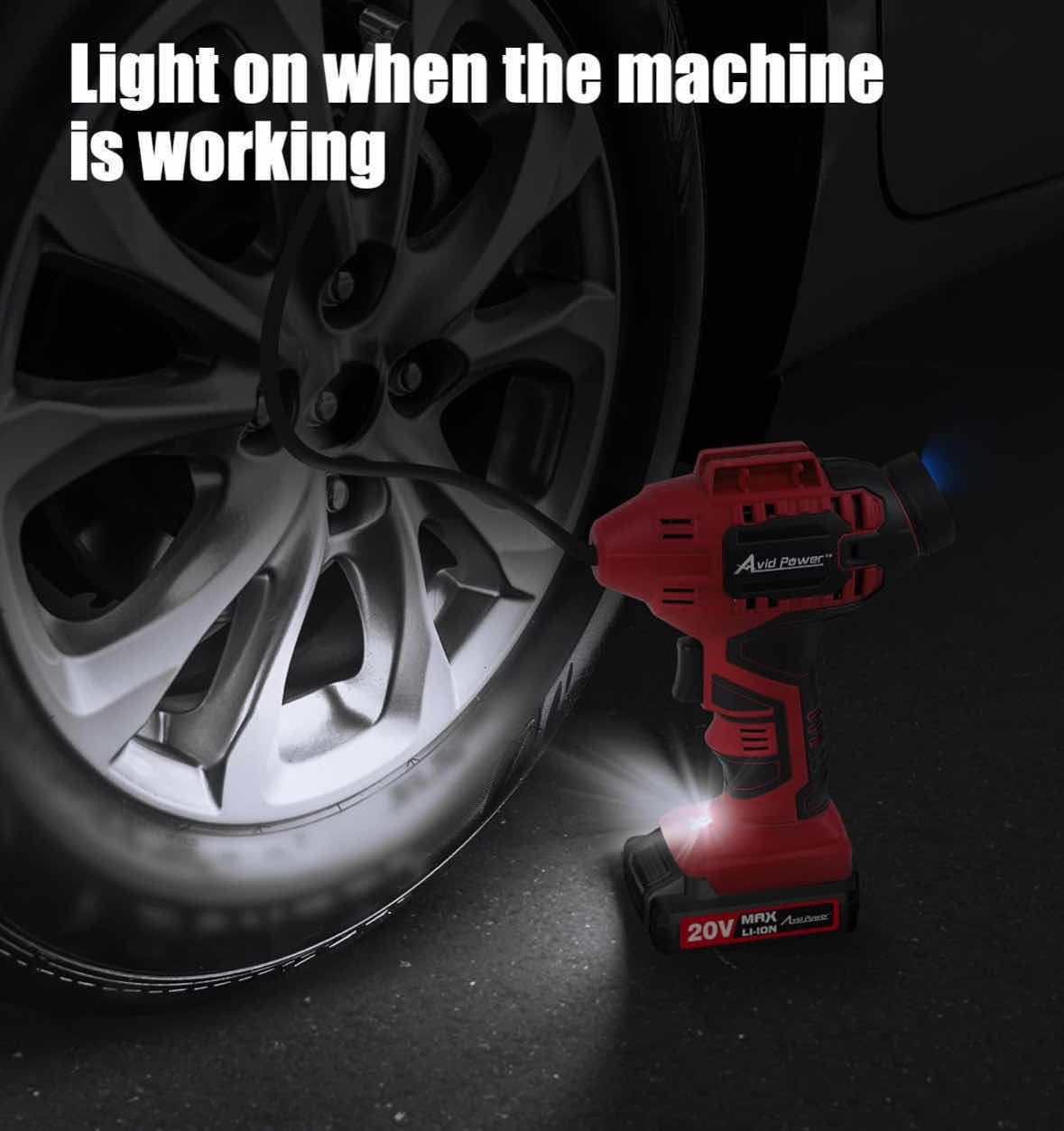 Photo 1 of NEW AVID POWER 20V AUTOMATIC CORDLESS TIRE INFLATOR W CARRYING BAG (MODEL: ACAP110D)