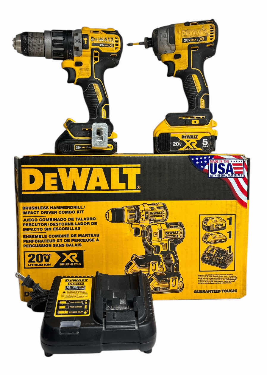 Photo 1 of DEWALT BRUSHLESS HAMMERDRILL (DCD796) /IMPACT DRIVER (DCF887) COMBO KIT W 2 BATTERIES & CHARGER (DCK287D1M1)