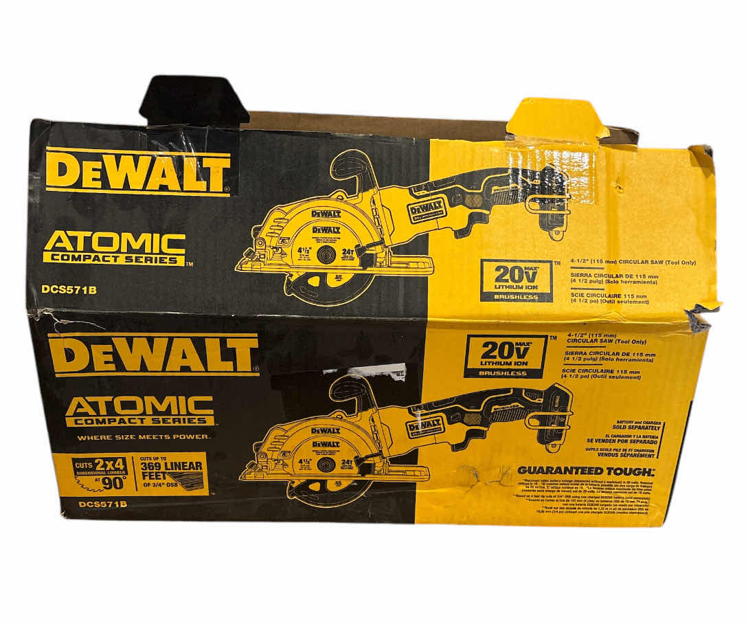 Photo 1 of DEWALT ATOMIC COMPACT SERIES 4.5” CIRCULAR SAW; TOOL ONLY, NO BATTERY (DCS571B)