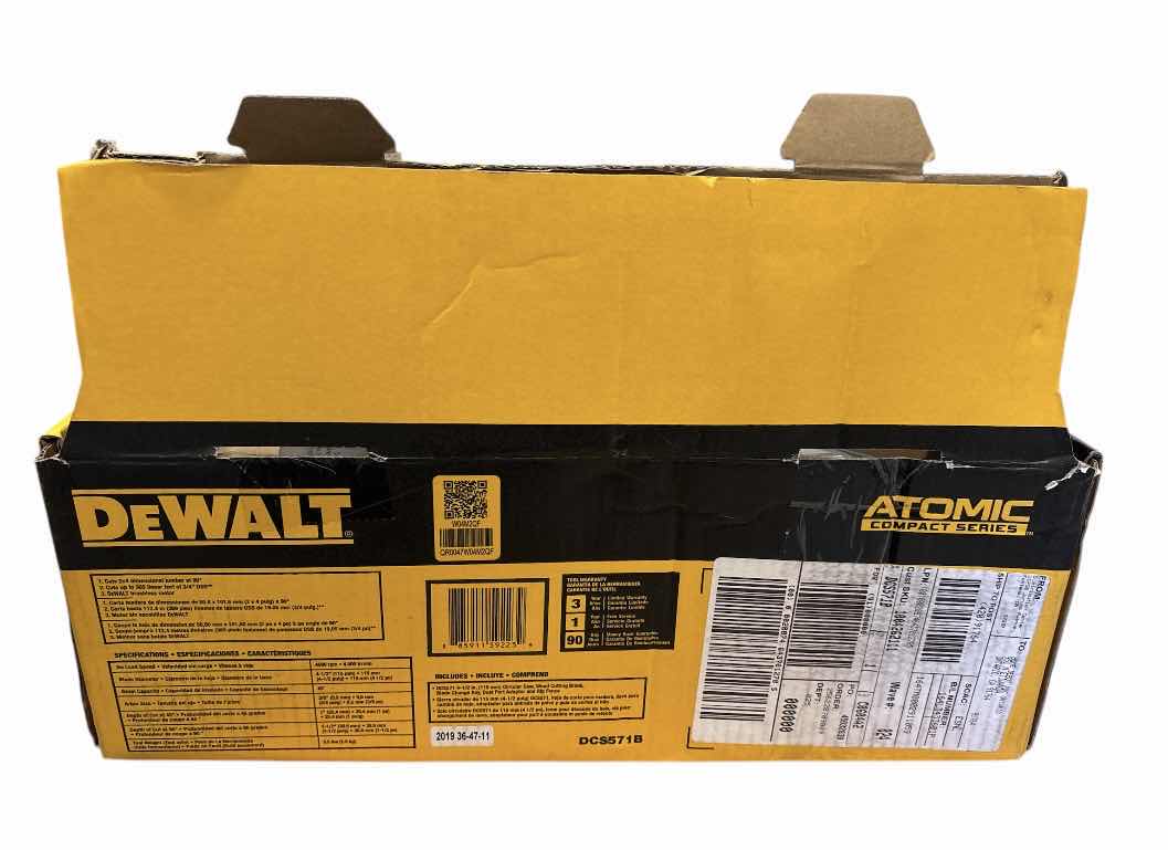 Photo 1 of DEWALT ATOMIC COMPACT SERIES 4.5” CIRCULAR SAW; TOOL ONLY, NO BATTERY (DCS571B)