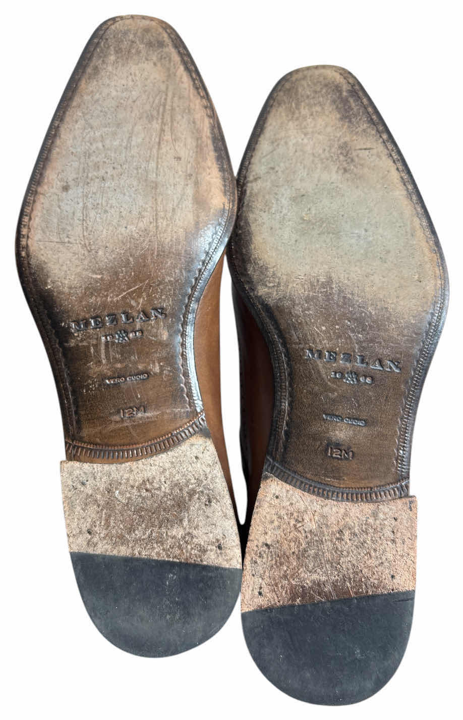 Photo 4 of MENS MEZLAN TASSO WING TIP DERBY DRESS SHOES- CHESTNUT (SIZE 12)