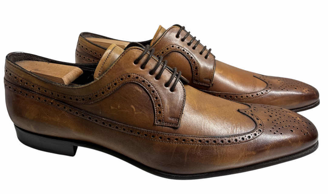 Photo 1 of MENS MEZLAN TASSO WING TIP DERBY DRESS SHOES- CHESTNUT (SIZE 12)