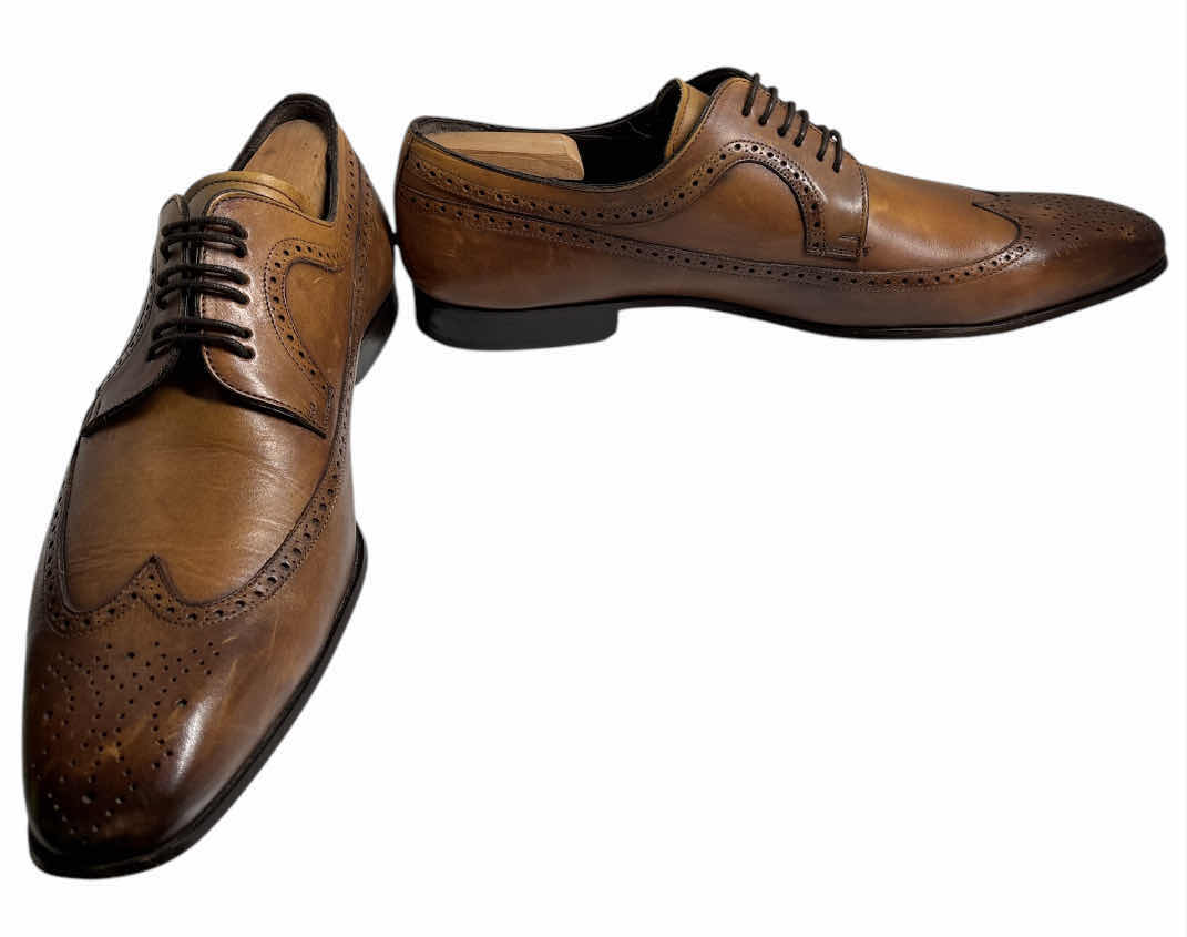 Photo 2 of MENS MEZLAN TASSO WING TIP DERBY DRESS SHOES- CHESTNUT (SIZE 12)