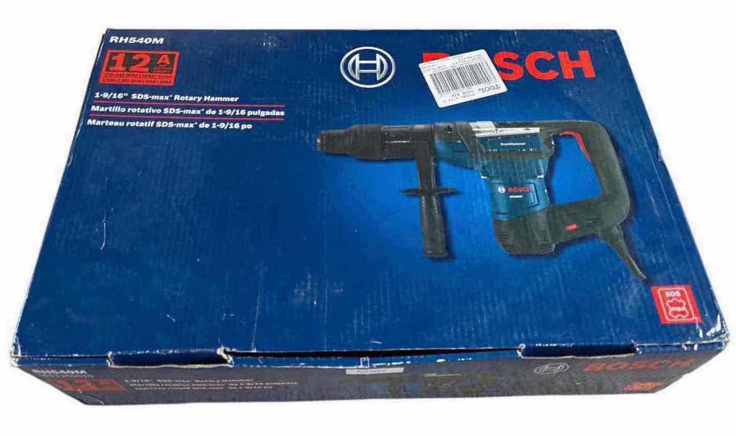 Photo 1 of BOSCH 12 AMP 1-9/16” CORDED VARIABLE SPEED SDS-MAX COMBINATION CONCRETE/MASONRY ROTARY HAMMER DRILL W CARRYING CASE (RH540M)