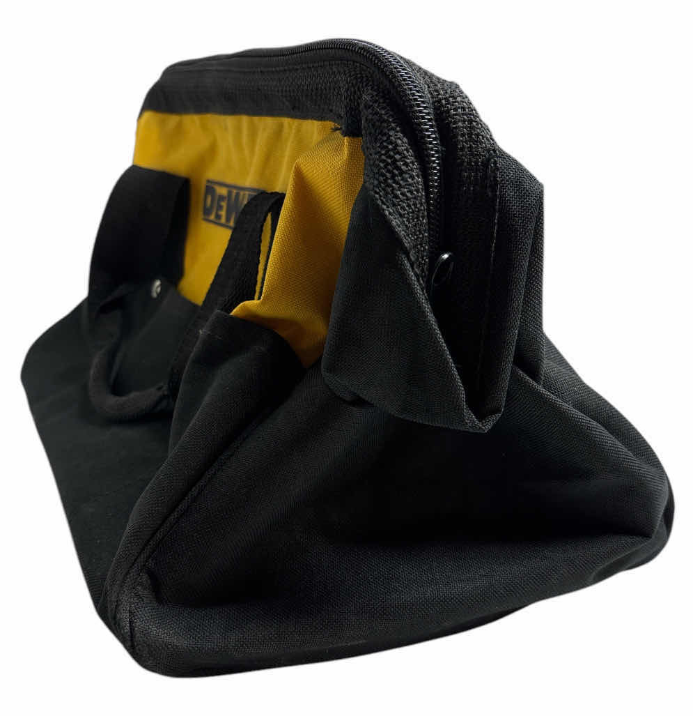 Photo 1 of DEWALT HEAVY DUTY 12” X 9” CONTRACTOR/POWER TOOL BAG W 6 OUTER POCKETS