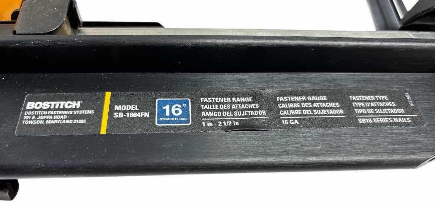 Photo 1 of BOSTITCH 16-GAUGE PNEUMATIC FINISH NAILER (SB-1664FN)