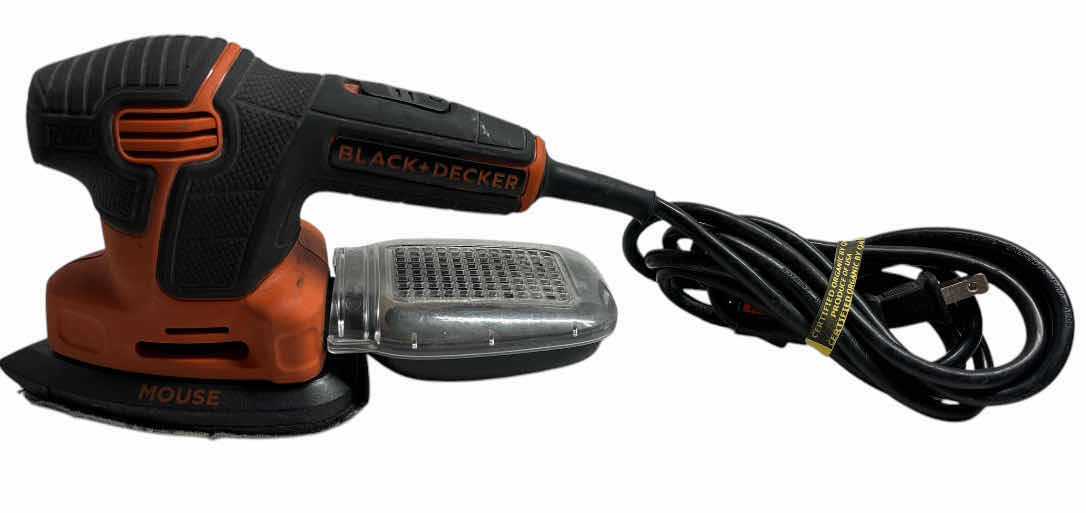 Photo 1 of BLACK + DECKER MOUSE CORDED DETAIL SANDER, 1.2 AMP 16,000 OPM, COMPACT DESIGN W DUST COLLECTOR (BDEMS600) & VARIOUS SANDING SHEETS