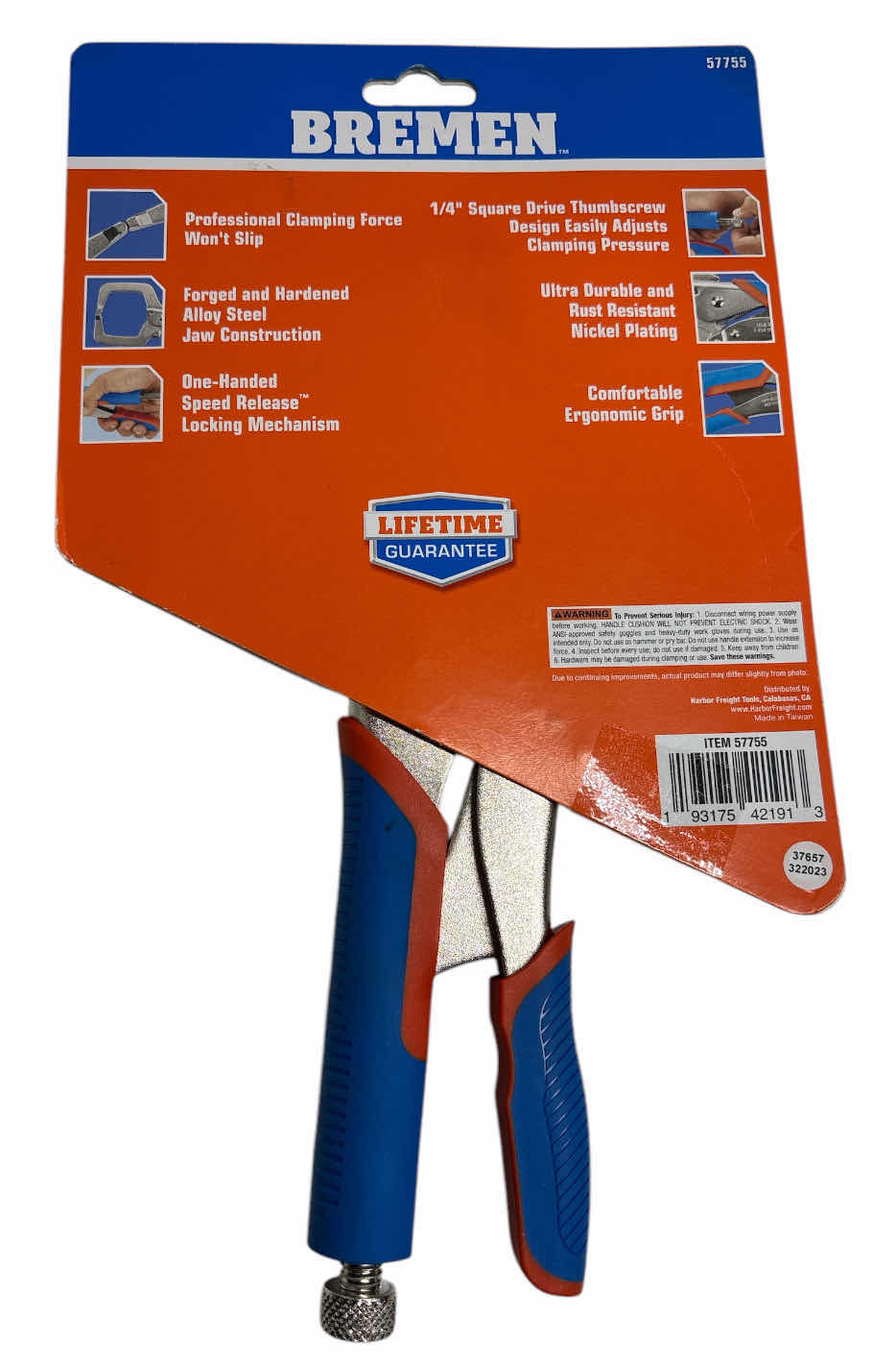 Photo 2 of NEW 2-PACK BREMEN 11” SPEED RELEASE C. LAMP LOCKING PLIERS W GRIP (#57755)