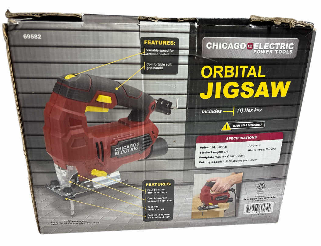Photo 1 of CHICAGO ELECTRIC POWER TOOLS ORBITAL JIGSAW (69582)