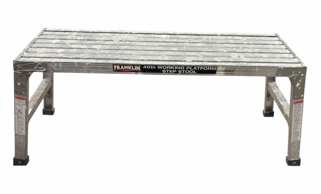 Photo 1 of FRANKLIN 40” LIGHTWEIGHT ALUMINUM WORKING PLATFORM STEP STOOL (56203)