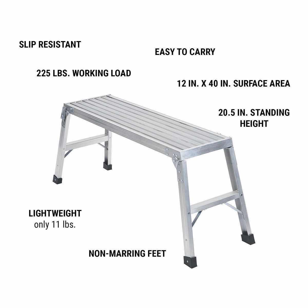 Photo 6 of FRANKLIN 40” LIGHTWEIGHT ALUMINUM WORKING PLATFORM STEP STOOL (56203)