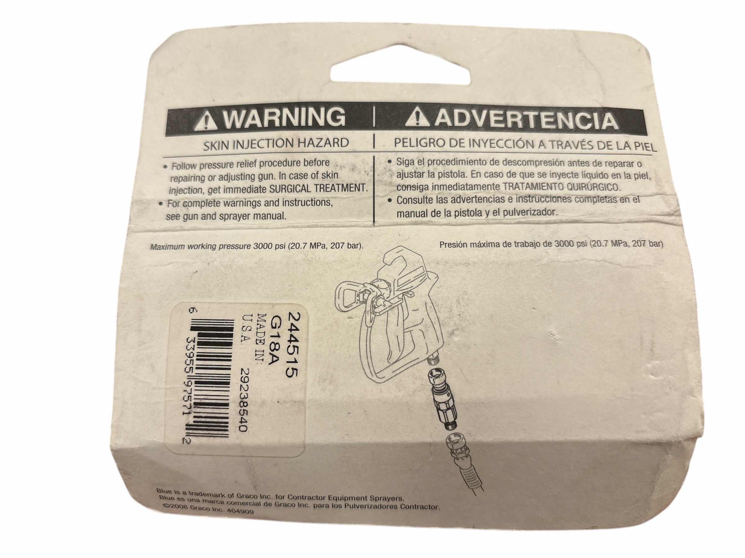 Photo 1 of NEW GRACO STRAIGHT HOSE SWIVEL CONNECTOR (244515)