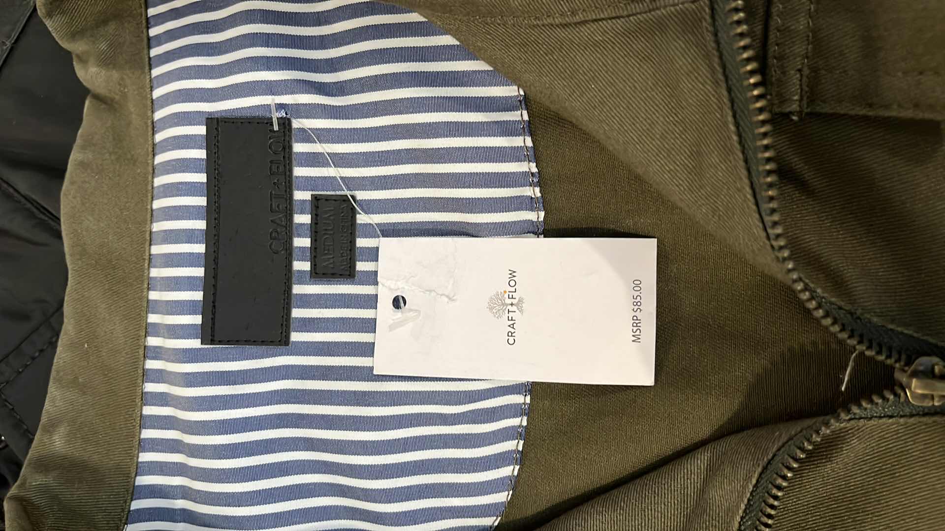 Photo 1 of NEW CRAFT FLOW OLIVE GREEN CARGO JACKET MENS SIZE M