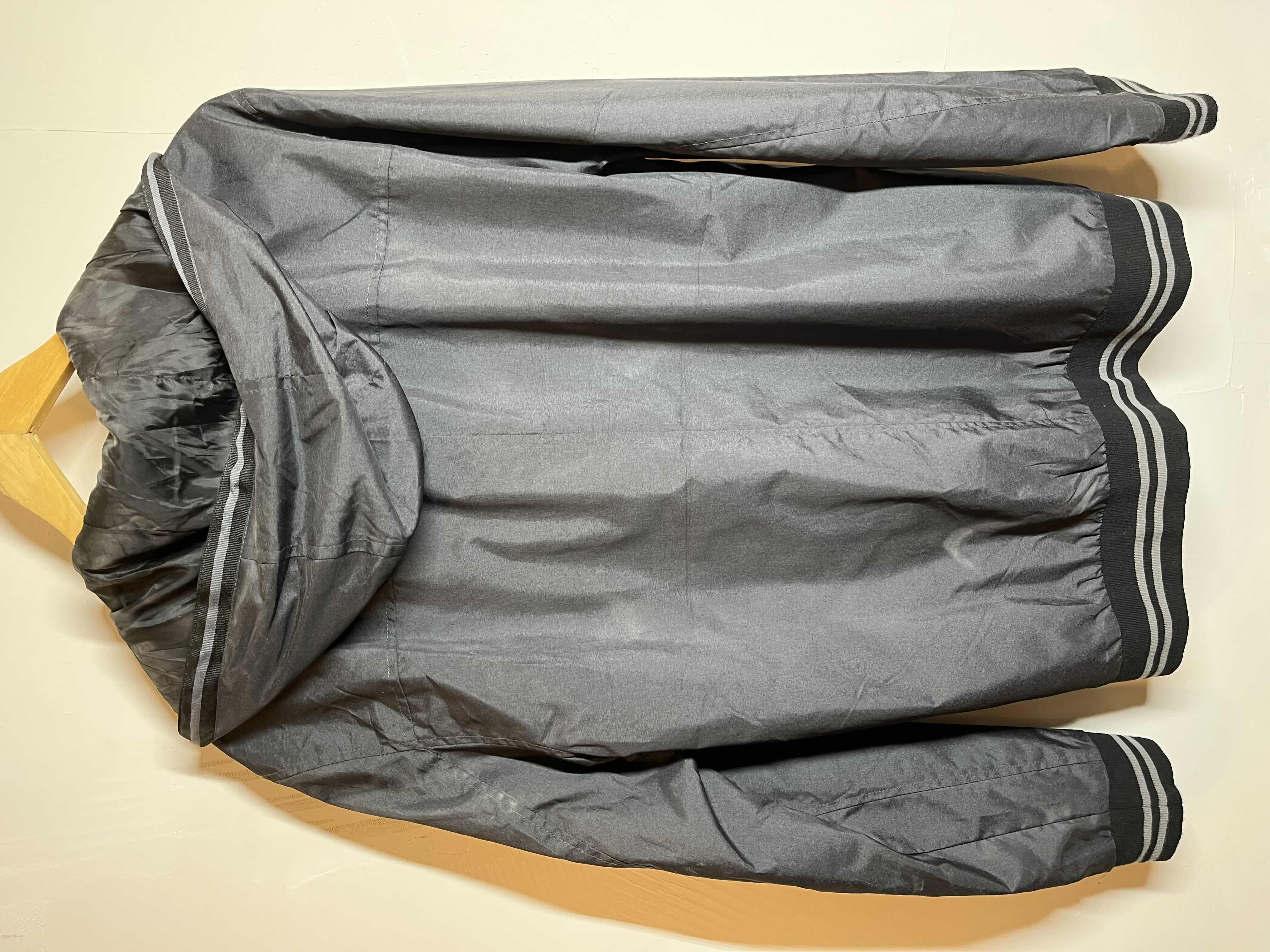 Photo 1 of MONTFORT BLACK HOODED WINDBREAKER JACKET MENS SIZE LG