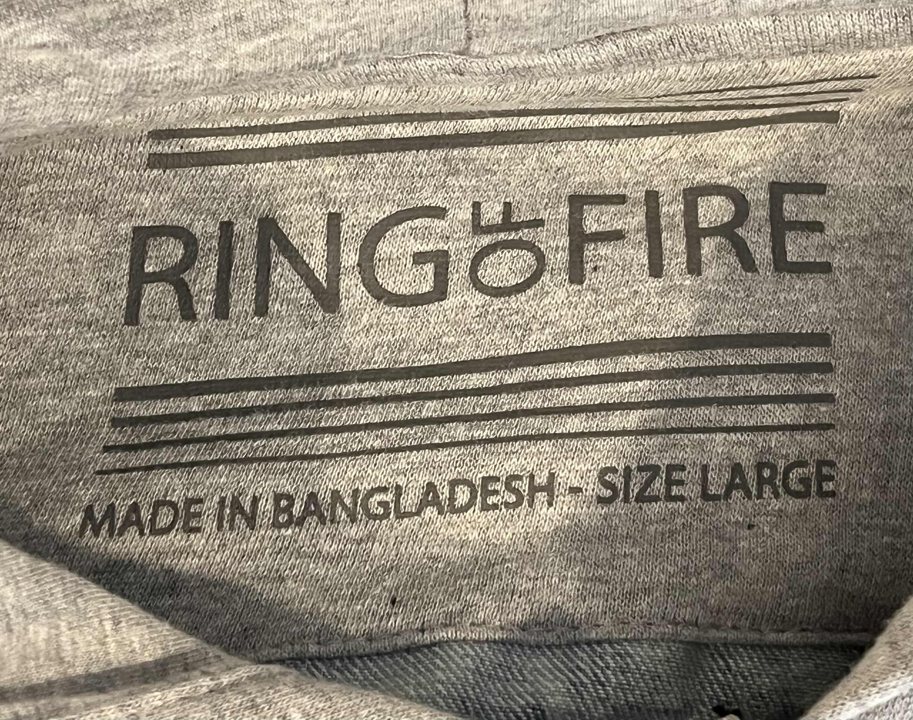 Photo 1 of RING OF FIRE HOODED DENIM FLEECE JACKET MENS SIZE LG