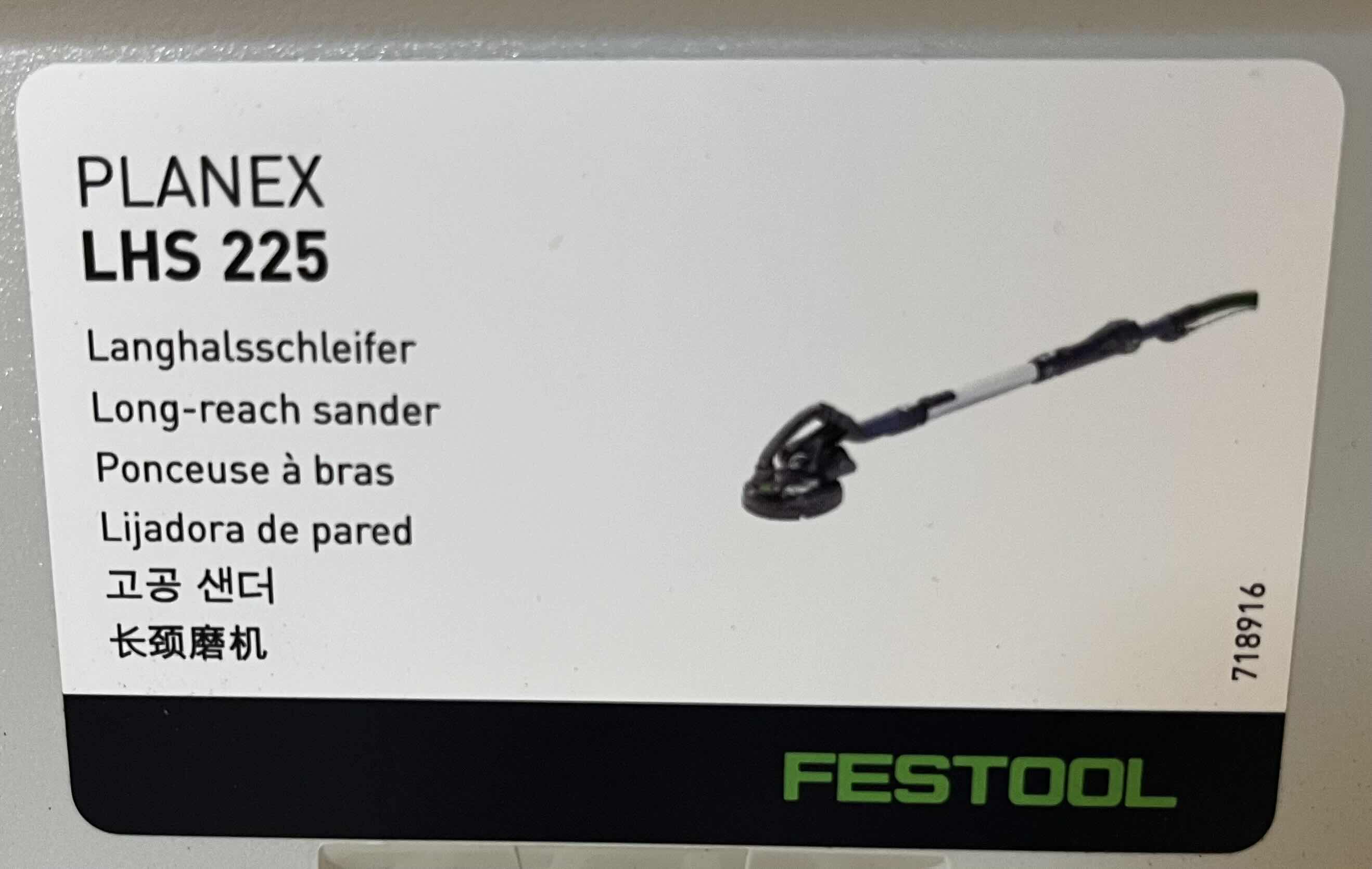 Photo 1 of FESTOOL LONG REACH DRYWALL SANDER PLANEX LHS 2 225 EQI-PLUS 575994 W CASE