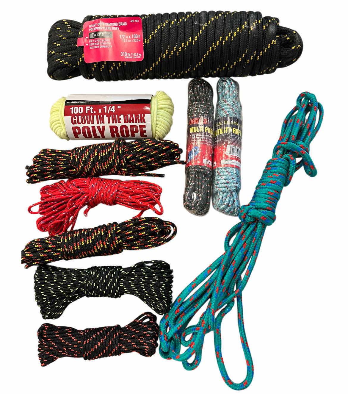 Photo 1 of HERCULES TOOL BAG W ROPE BUNDLES (10) & RATCHET TIE DOWNS (6)