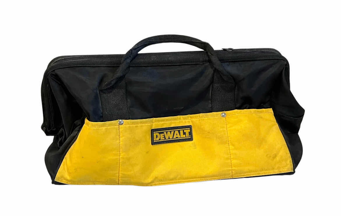 Photo 1 of DEWALT TOOL BAG W VARIOUS PURPOSE TOOLS (APPROX 40 TOOLS)