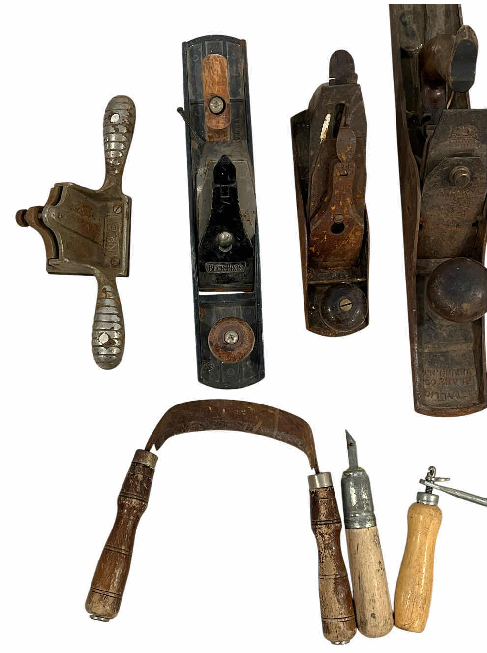 Photo 1 of VINTAGE WOOD WORKING TOOLS (9) W HERCULES TOOL BAG